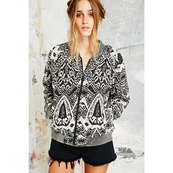 Free People Quilted Printed Bomber Jacket - Picture 2 of 5